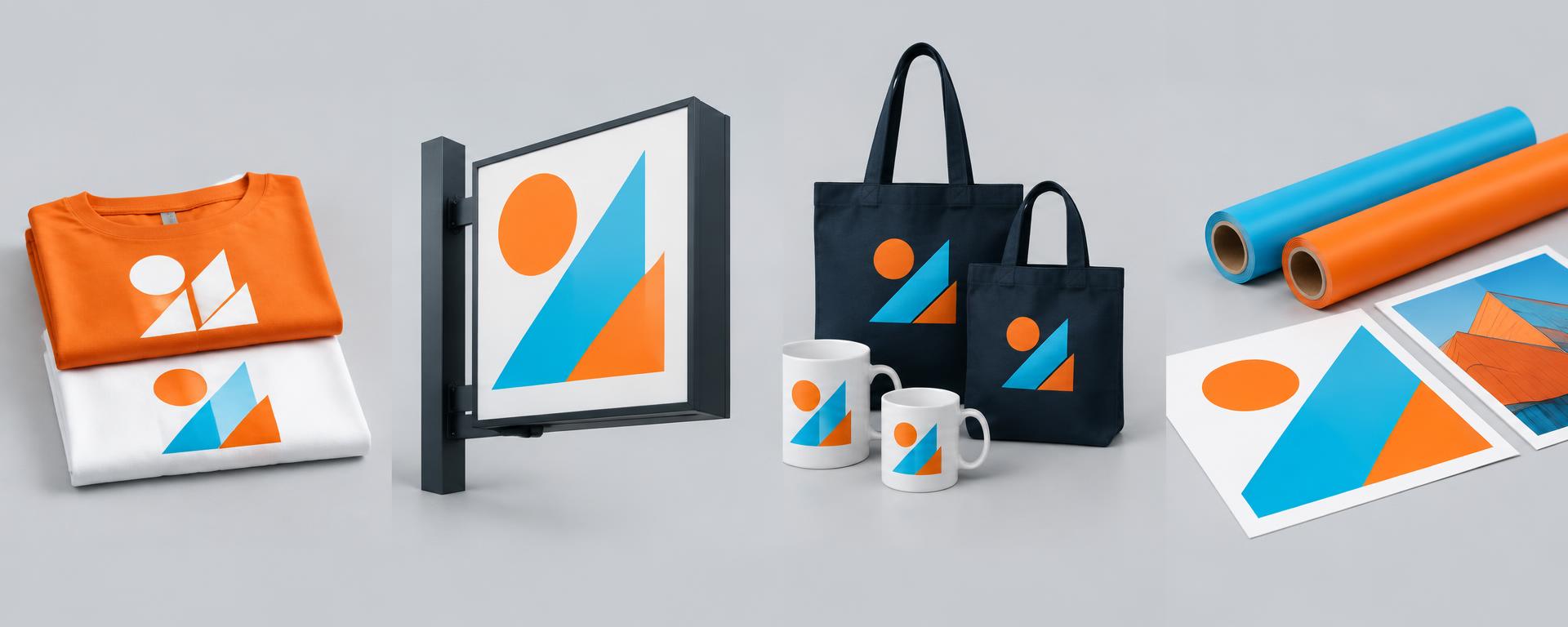 Orange and white custom printed t-shirts